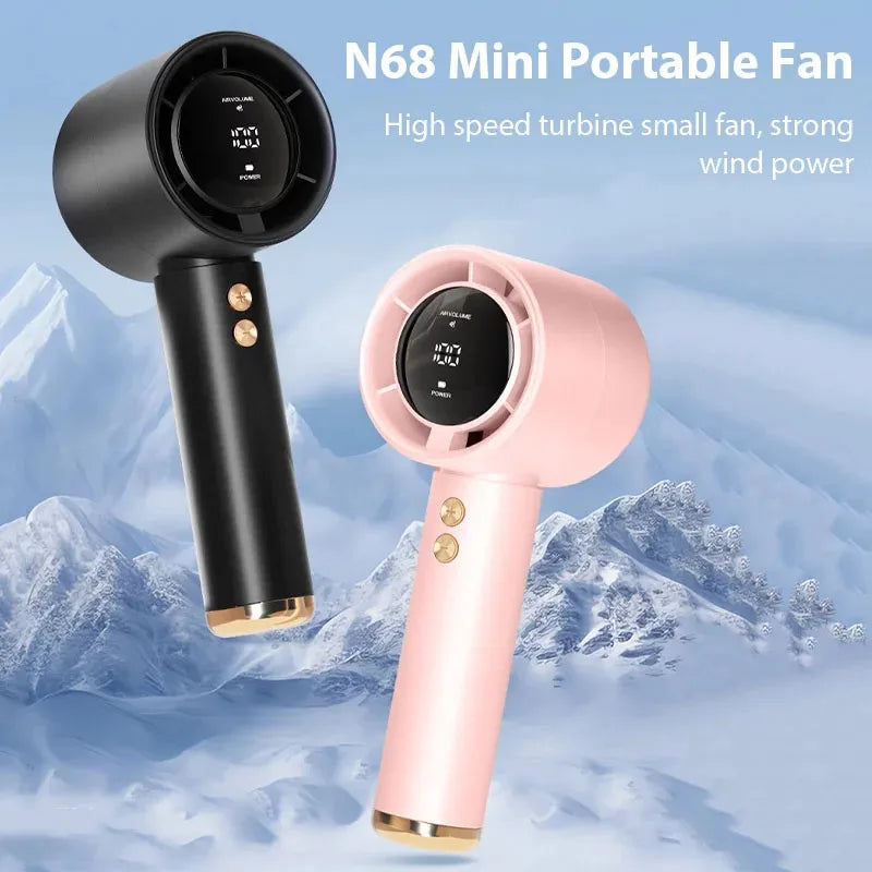High Speed Portable Turbo Fan Cooler Fan 100-Speed Adjustment High-Speed Fan Handheld Fan Mini Fan 100-Level Adjustment Amagi