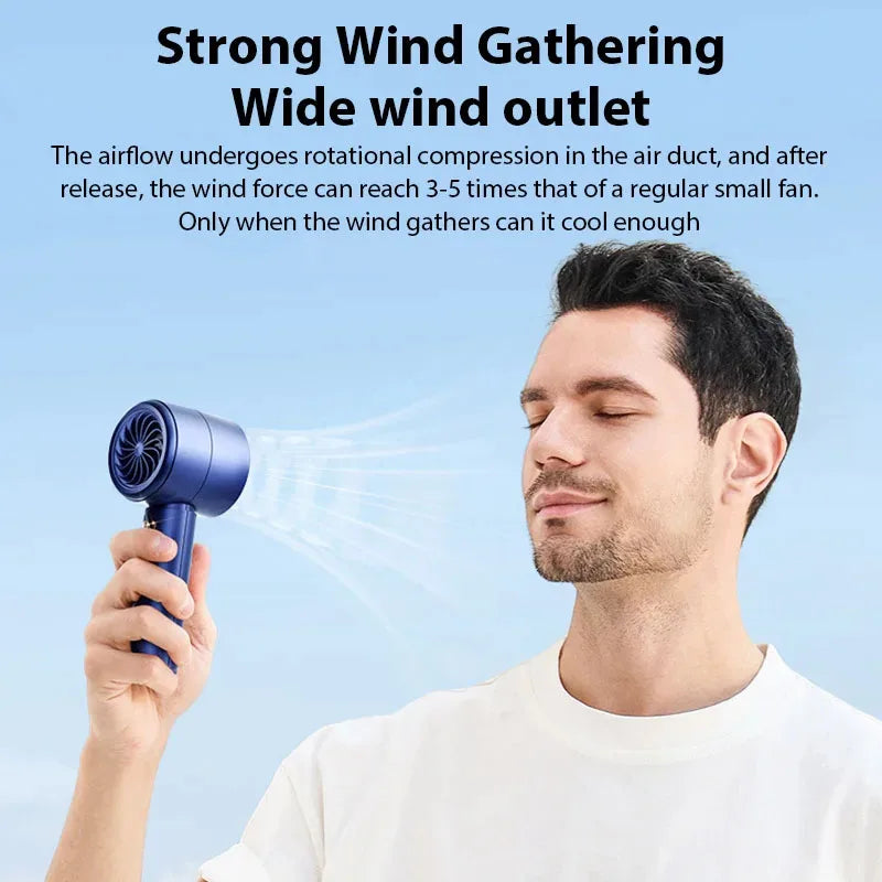 High Speed Portable Turbo Fan Cooler Fan 100-Speed Adjustment High-Speed Fan Handheld Fan Mini Fan 100-Level Adjustment Amagi